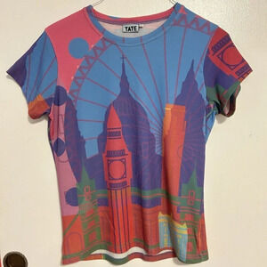 London By Yoni Alter For Tate London Museum Women’s Large Graphic Tee Y2K